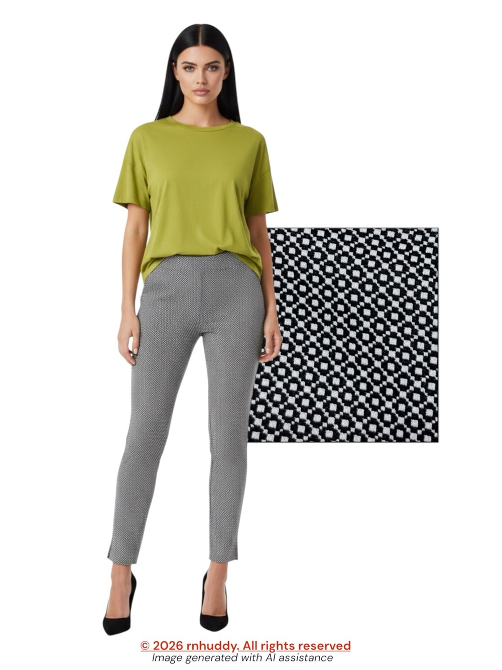 Max Studio XS black white pull on ankle pant